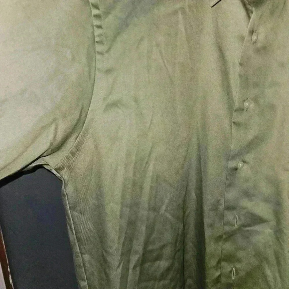 Geoffrey Beene Mens Long Sleeve Green Dress Shirt Size L - Picture 3 of 12